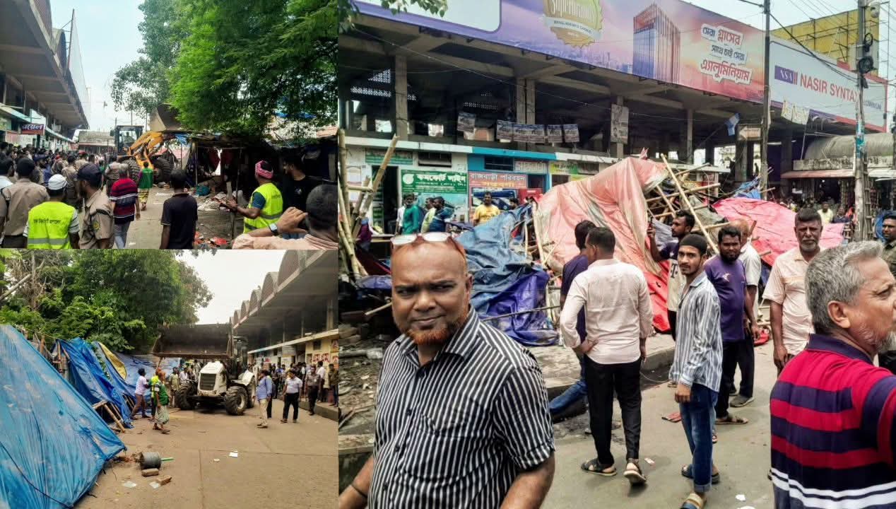 ফুটপাত-সড়ক দখলমুক্ত করতে গাবতলীতে বিশেষ উচ্ছেদ অভিযান